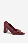 Block Heels With Decoration Burgundy Celira
