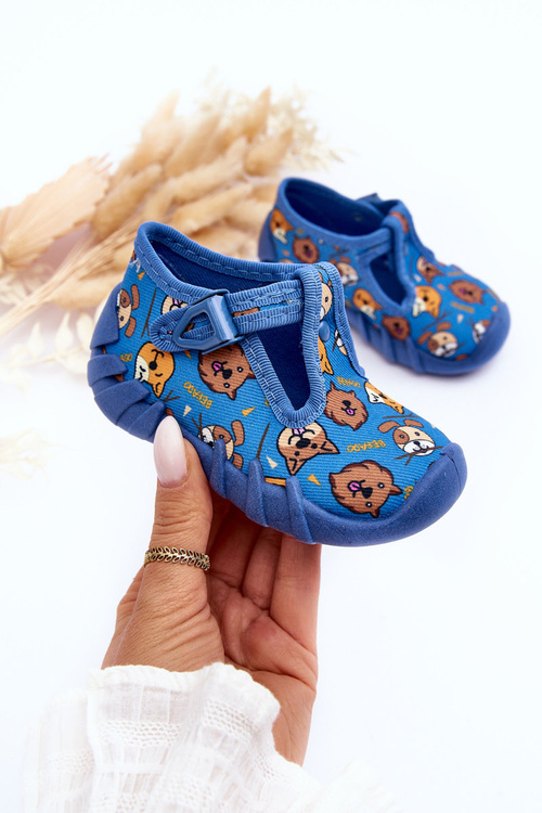Buty Papcie Befado Zwierzątka 110P478 Niebieskie