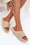 Women's Foam Slippers With Buckle Vinceza 75207 Beige