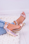 Lu Boo Iridescent Champagne Zirconia Lambada Sandals