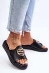 Klapki Damskie Ozdoba Czarne Secrets ML247