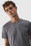 Men's Plain T-Shirt With Logo 4F Grey 4FWMM00TTSHM1843-25S