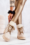 Leather Warm Boots hiking boots Beige Molissa