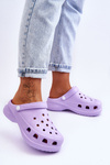 Foam Crocs Sandals On A Chunky Sole Violet Katniss