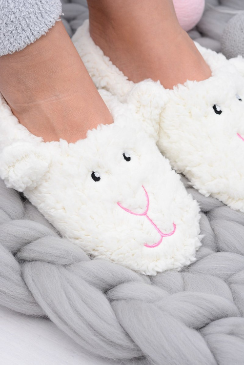 SOXO Women's Homemade Slippers Doggies White