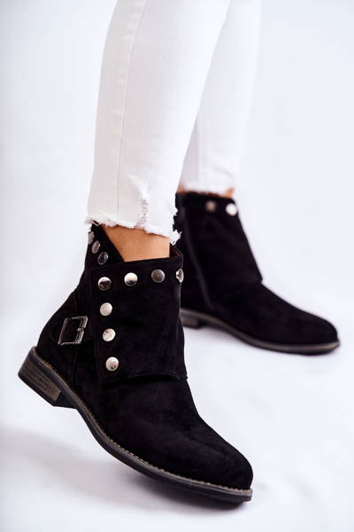Women's Suede Booties S. Barski Black Merk