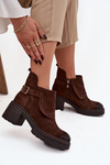 Ankle boots from natural suede lined Zazoo 1156 chocolate