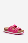 Women's Platform Sandals with Buckles Eco Suede Pink Ursila