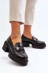 Women's Loafers on Chunky Heel Black Ridulvi