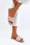 Shiny Women's Slippers With Decoration Pink Taleci