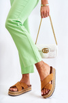 Women's Suede Slippers On The Platform Camel Jossie