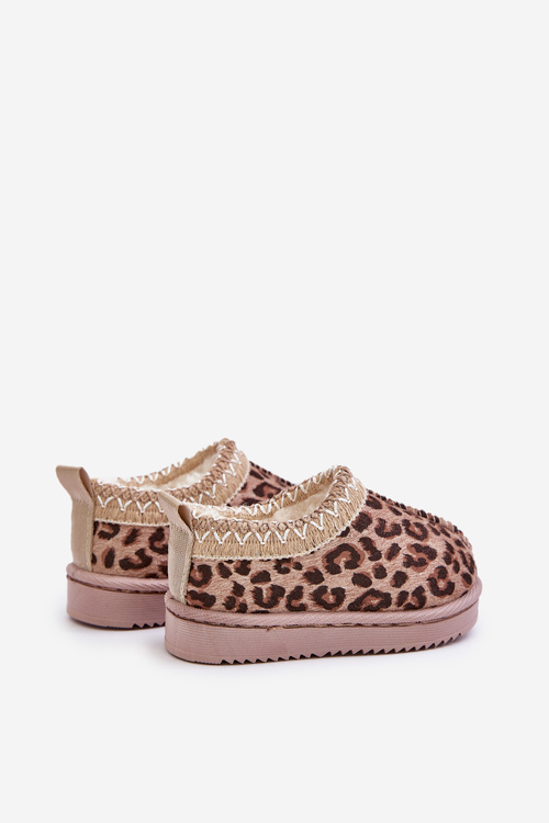 Botki Śniegowce W Panterkę Ocieplane Futerkiem Platforma Brązowe Vilabria