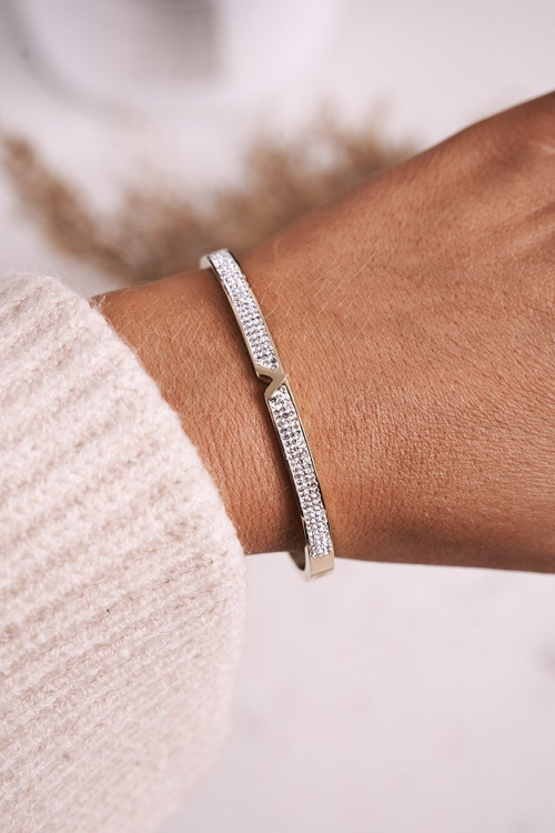 Steel Bracelet with Cubic Zirconia Gold Venus