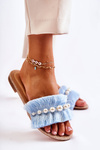 Women's Slippers With Decorative Strap Blue Ramisa 