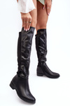 Women's Leather Knee-High Boots SBarski HY27098A Black