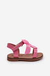 Pink Joratia Children's Patent Sandals with Bow on Velcro