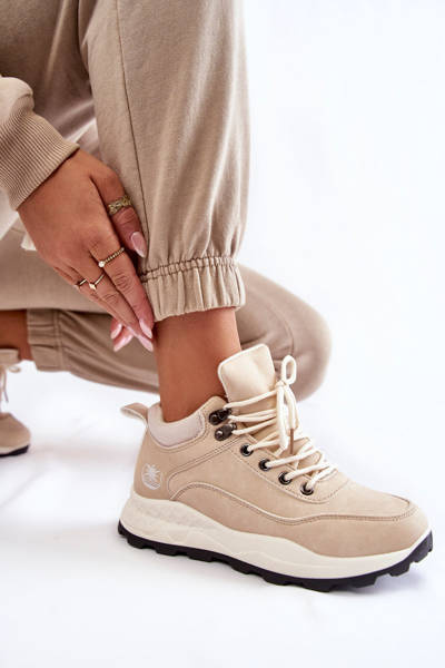 Women's Warm Trekking Shoes Trappers Light beige Otto