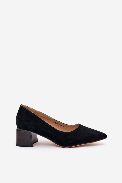 Suede Smooth Heels With Pointed Toes Black Vinceza 66736