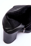 Botki Obcas Zamsz Czarne Makeline H8-526