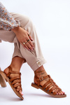 Leather Sandals With Straps Brown Lawren