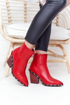 Women's Cowboy Boots On A Block High Heel Lu Boo Red