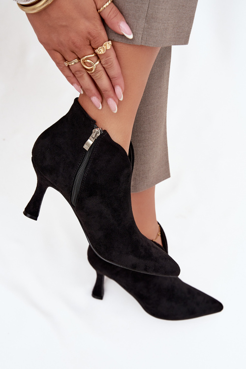 Low Women's Heeled Boots Eco Suede Black Jolivra