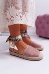Women's Espadrilles Ribbon Tied Pink Mila