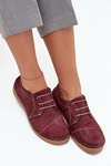Leather Women's Loafers with Stitching Artiker 57C2111 Burgundy