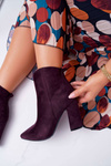 Women's Stiletto Pointed Boots Suede Purple Summe