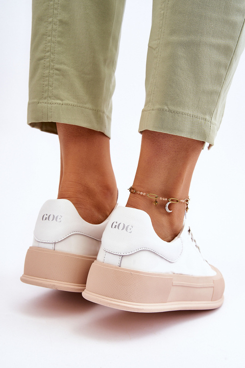 Women's Lacquered Platform Sneakers GOE LL2N4020 White