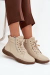 Women's Ankle Boots Lined with Faux Fur Beige Ulverina