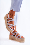 Sandals On A Braided Platform Blue Crazy In Love