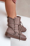 Women's Snow Boots Made Of Natural Suede D.Franklin DFSH375004 Taupe