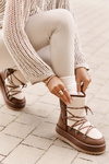 Women's Snow Boots On Platform With Lacing Brown Riaviana