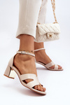 Women's High Heel Sandals in Beige Irivana