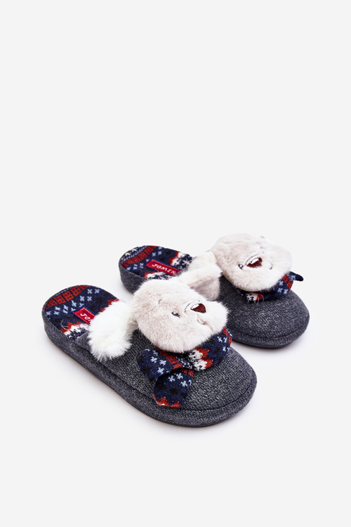 Children's slippers with thick sole and gray bear Dasca