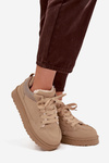 Damskie Sneakersy Ocieplane Futerkiem Beżowe Cyrissa