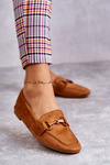 Mokasyny Zamsz Ozdoba Camel Santi