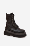 Women's Workery Boots Lined On a Thick Platform Black Felisse