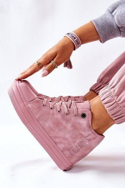 Leather Wedge Sneakers Big Star II274092 Pink