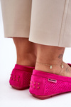 Stylish Suede Moccasins with Decorations Fuchsia Delima
