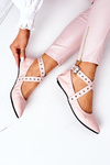 Foldable Leather Ballerinas Lu Boo Pink