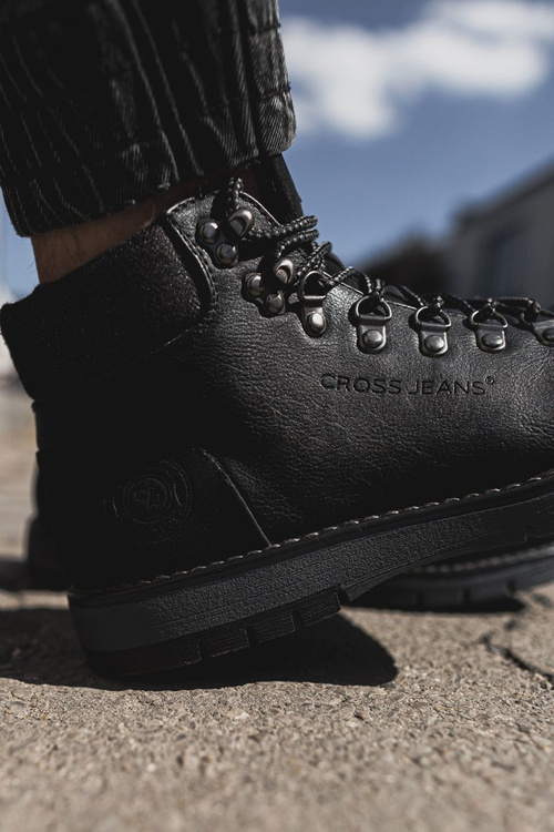 Męskie Botki Trapery Cross Jeans Czarne EE1R4081C