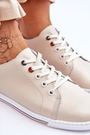 Women's Leather Sneakers Beige S.Barski LR268R