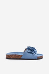 Women's Blue Suede Cork Platform Sandals Jaihini