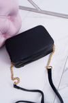 Ladies Handbag Over the Shoulder with Gold Chain Black