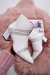 Women's Stiletto Pointed Booties White Primma