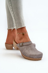 Women's Low Heel Mules Inblu BL000004 Grey