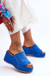 Women's Slippers On A Massive Platform Blue Martina