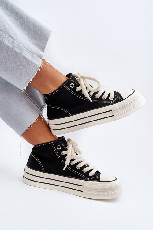 Women's Platform Sneakers Black Aineri